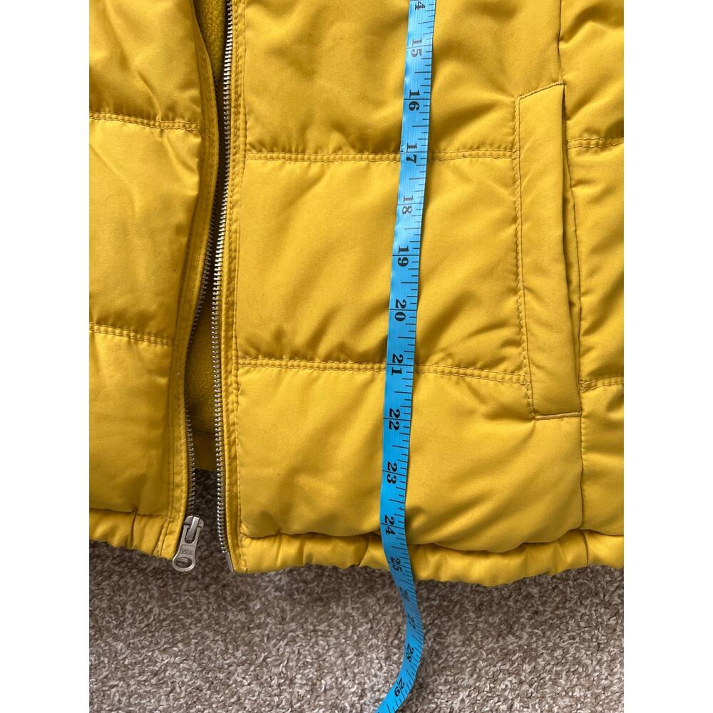 Old Navy Mustard Yellow Puffer Vest Medium M Fleece Lined Sleeveless Jacket Warm - Picture 8 of 8
